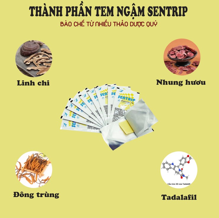 Thành phần tem ngậm Sentrip chính hãng