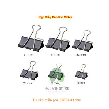 Kẹp Giấy Đen Pro Office