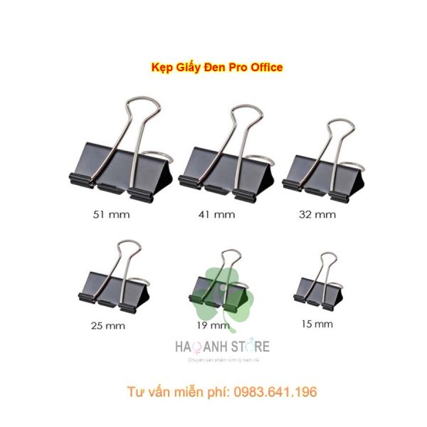 Kẹp Giấy Đen Pro Office